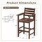 Set of 2 Patio HDPE Adirondack Bar Chairs with Wide Armrests and Inclined Backrest Perfect for Outdoor Use